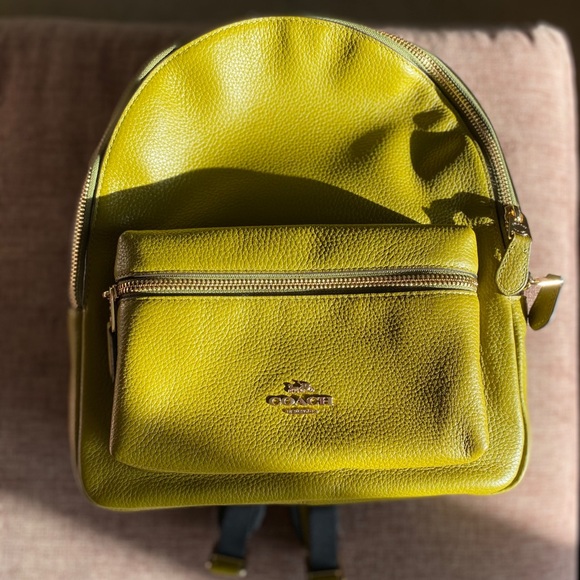 NWT Auth. Coach Olive Leather Green Backpack